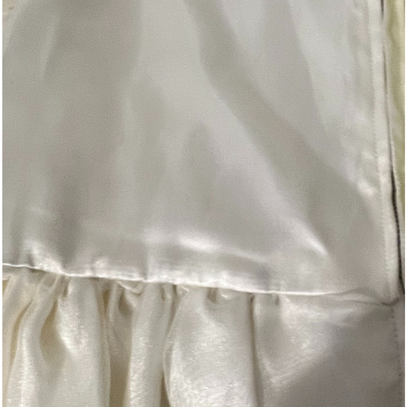 First Communion Dress Girls Size M White Sheer Lined Bows Peals Lace Satin Trim - Picture 15 of 16